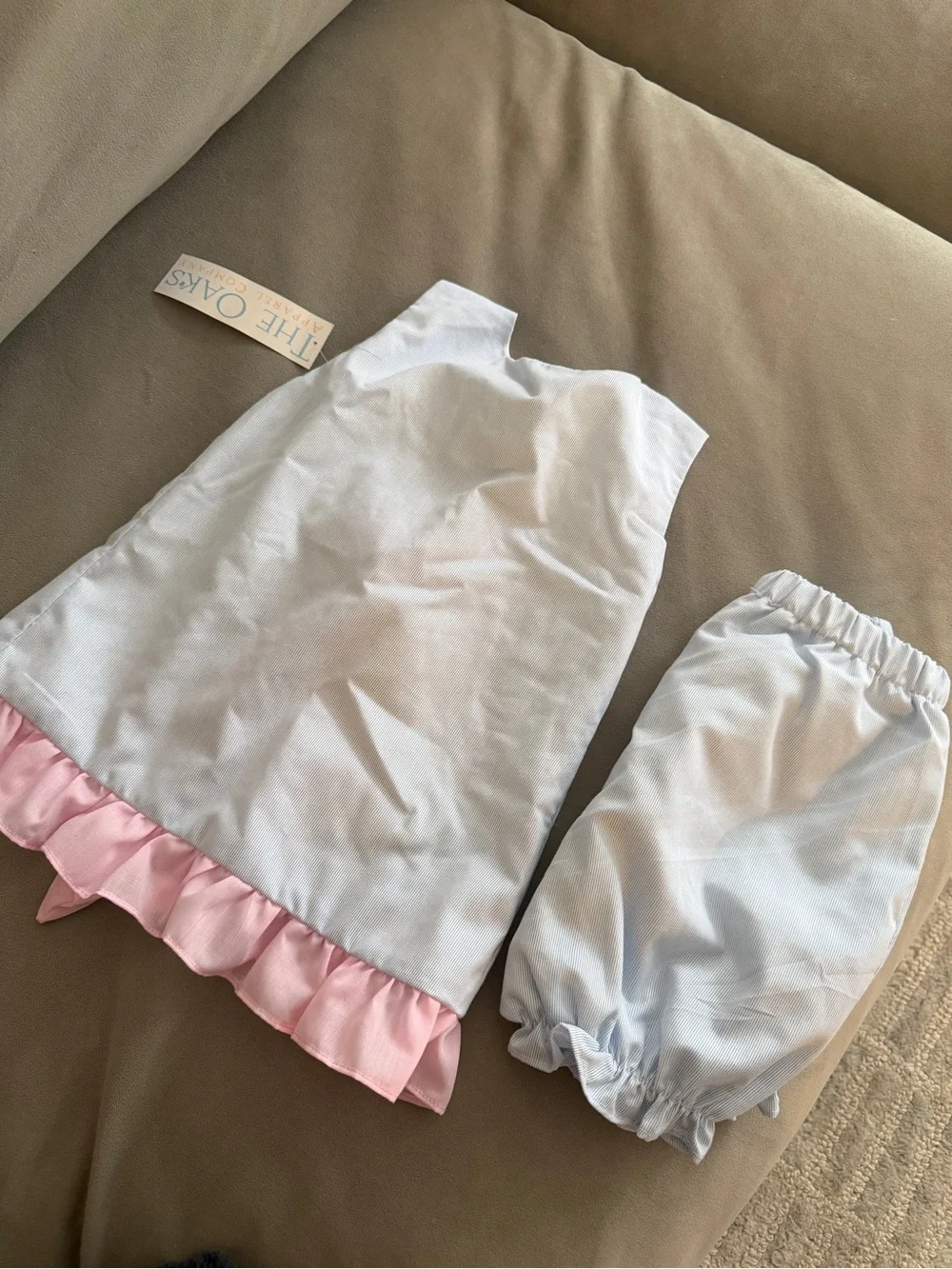 NWT 2T Light Blue & Pink Bow Bubble Short Set